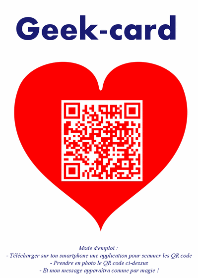 Carte Saint-Valentin QR code